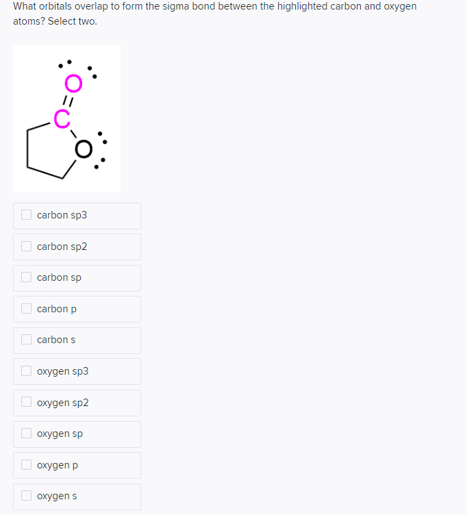 Solved What orbitals overlap to form the sigma bond between | Chegg.com