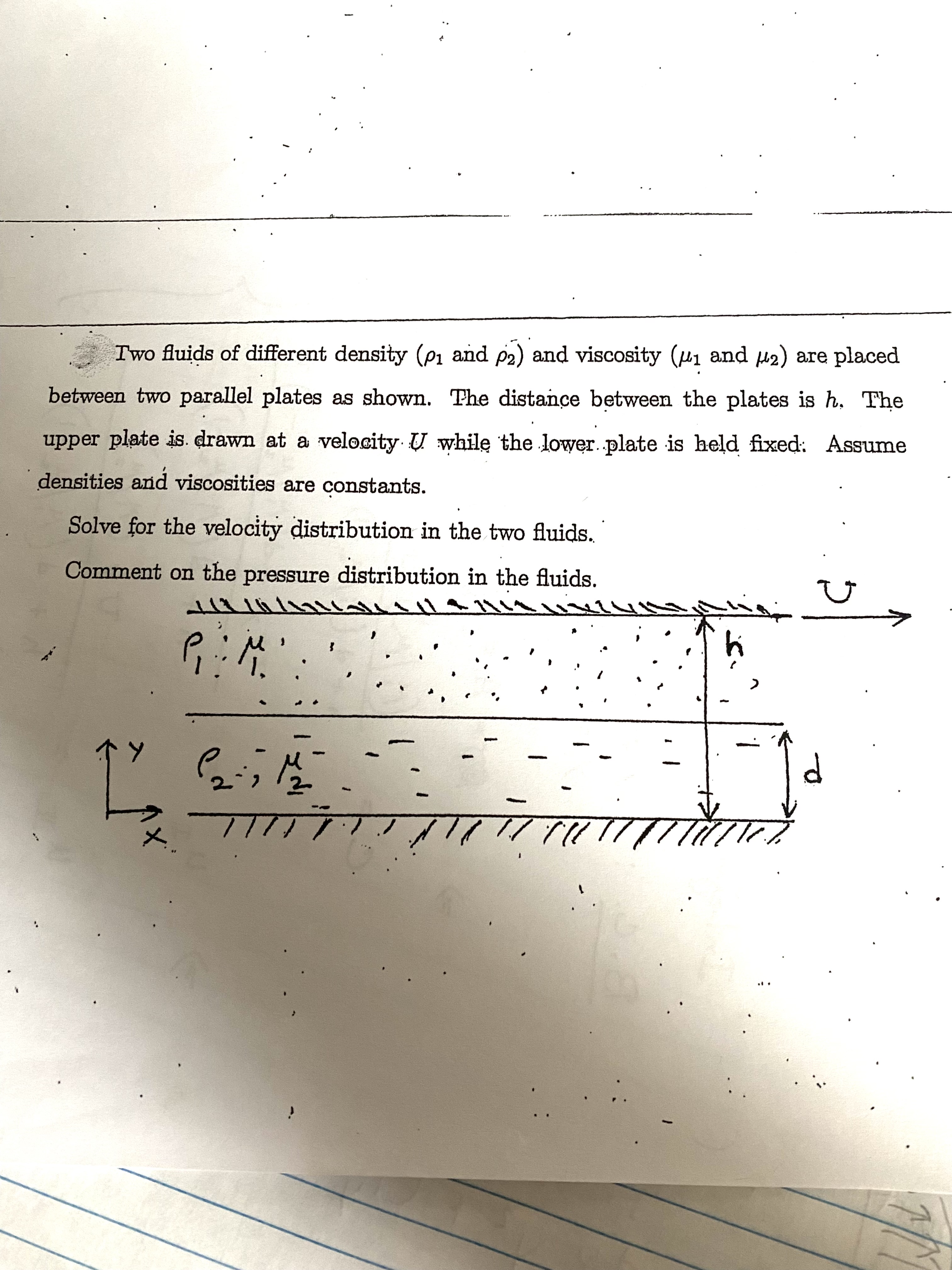 Solved by an EXPERT two fluids of ﻿different density and viscosity are ...
