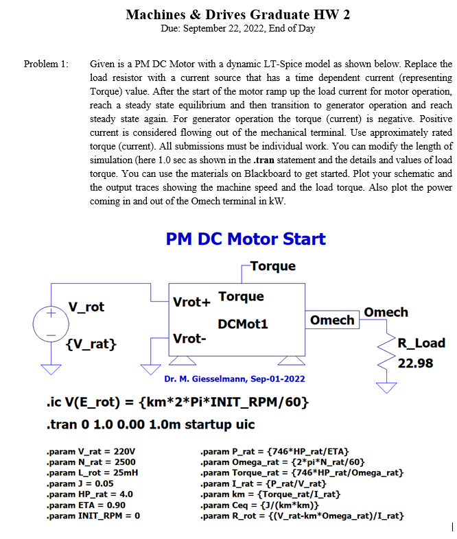 Solved Machines \& Drives Graduate HW 2 Due: September 22, | Chegg.com