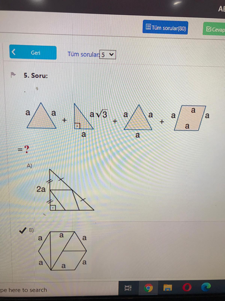 Solved Ae E Tum Sorular 80 Cevap Geri Tum Sorular 5 V 5 Chegg Com