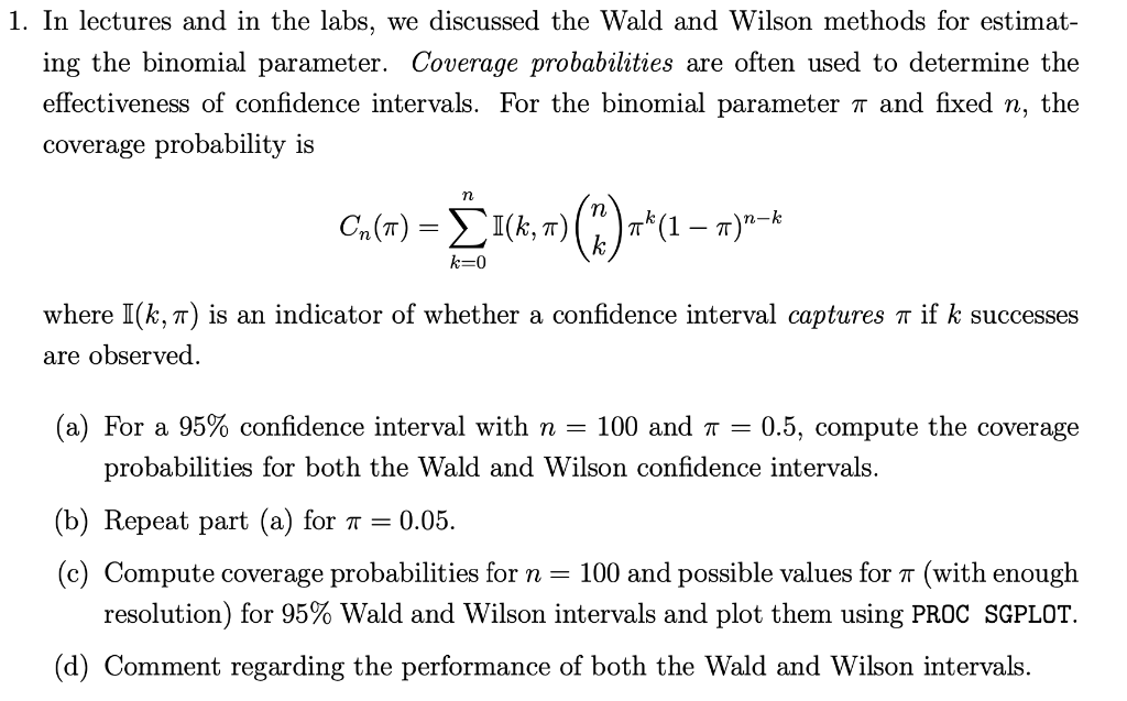 In lectures and in the labs, we discussed the Wald | Chegg.com