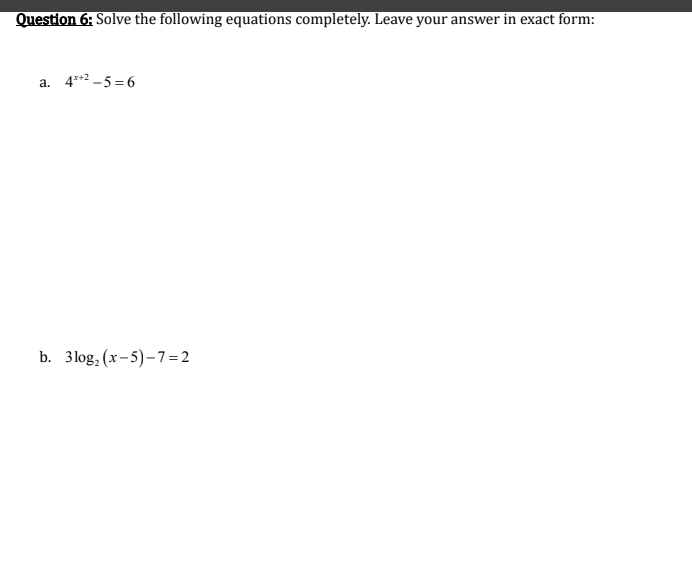 Solved Question 6: Solve the following equations completely. | Chegg.com