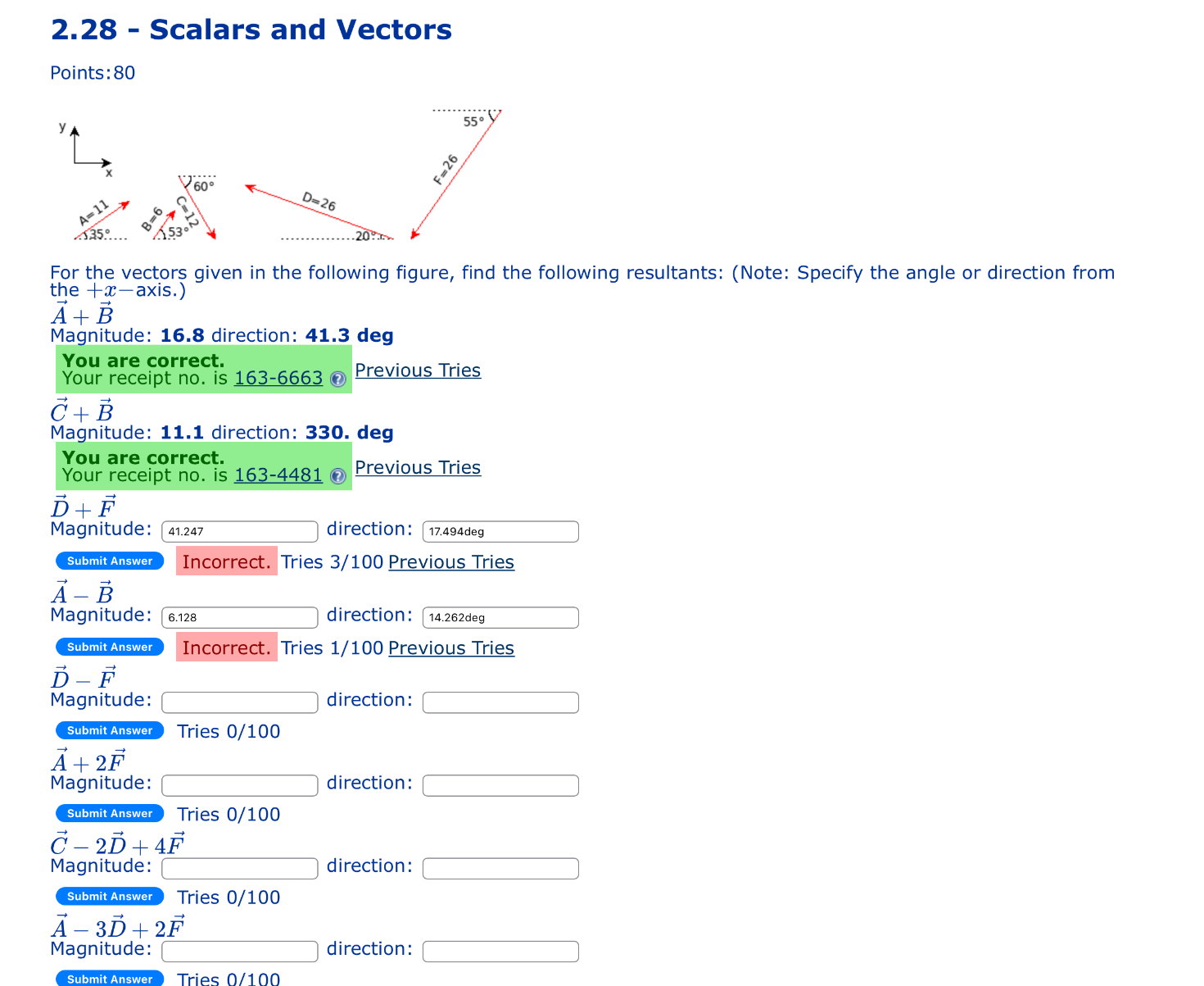 Vectors and scalarsFor the vectors given in the | Chegg.com