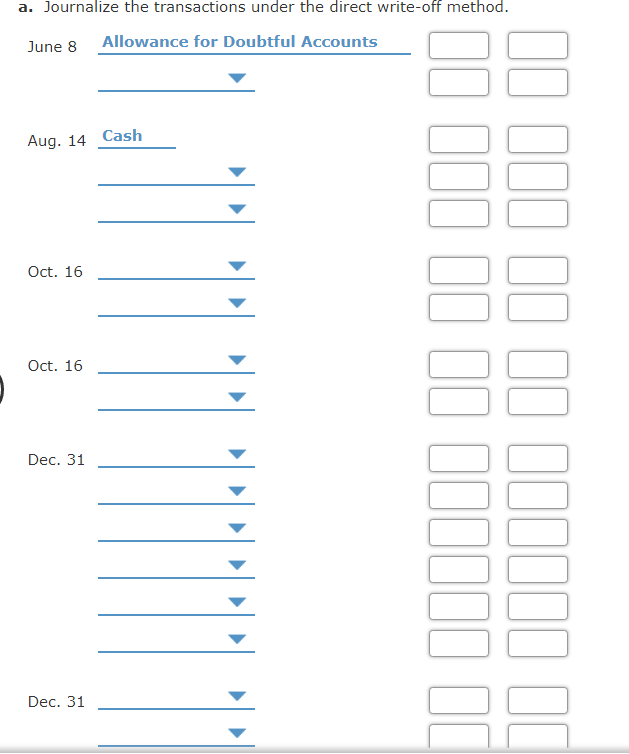 Solved Entries for Bad Debt Expense Under the | Chegg.com
