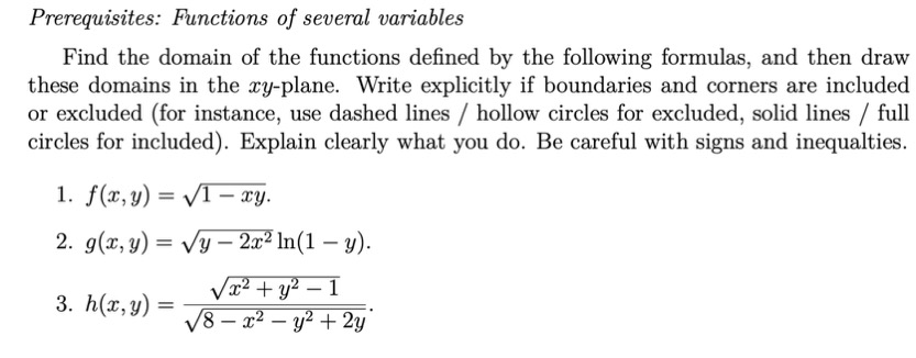 Find the domain of the functions defined by the | Chegg.com