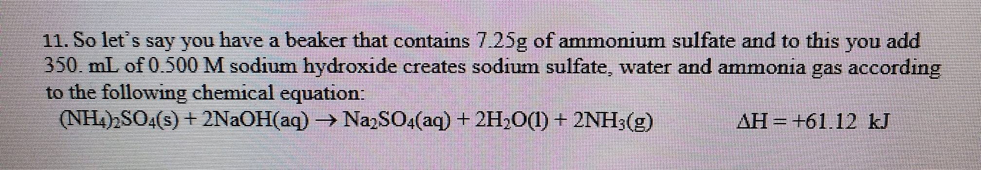 Solved 11. So let's say you have a beaker that contains | Chegg.com