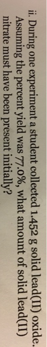 Solved Solid lead(II) nitrate undergoes thermal | Chegg.com