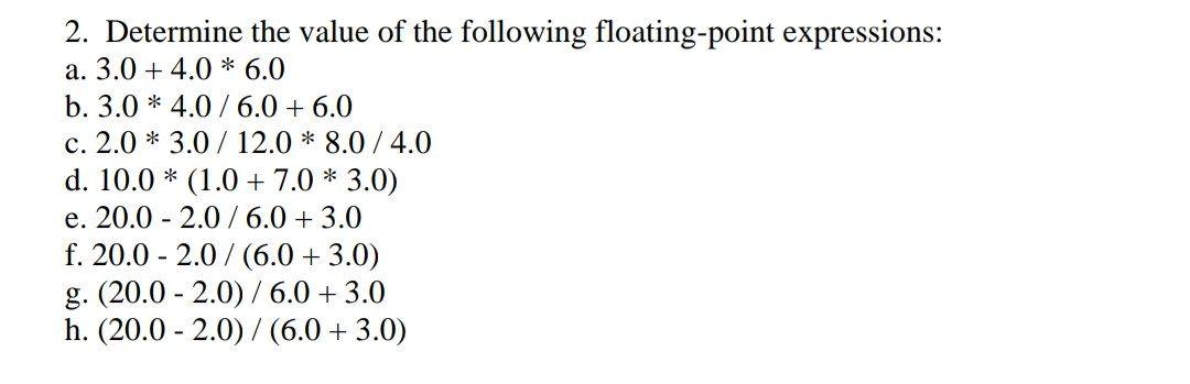 Solved 2. Determine the value of the following | Chegg.com