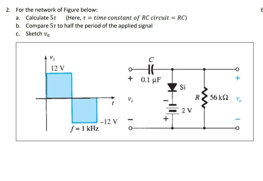 Solved E 2. For the network of Figure below: a. Calculate 51 | Chegg.com