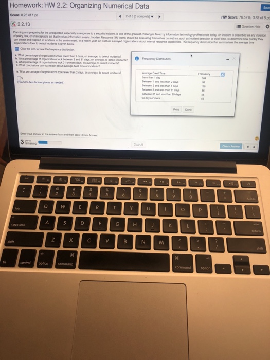 Solved Homework: HW 2.2: Organizing Numerical Data Score: | Chegg.com