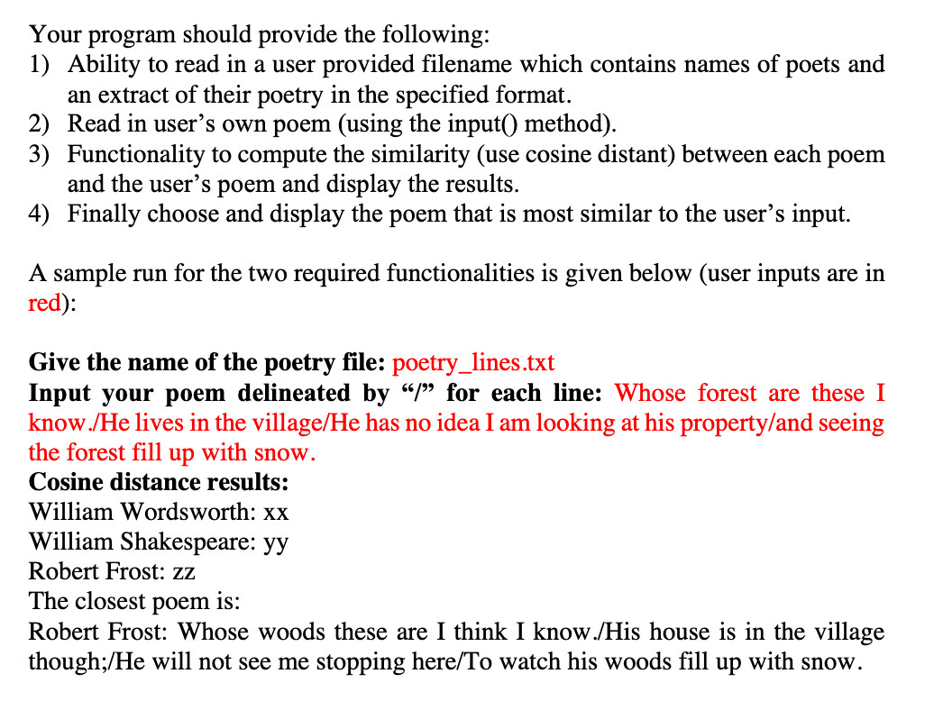 Solved 2. (25 points) The file poetry_lines.txt is given to | Chegg.com