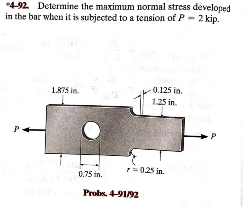 Solved *4-92 Determine The Maximum Normal Stress Developed | Chegg.com