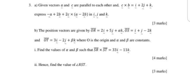 Solved a) Given vectors a and c are parallel to each other | Chegg.com