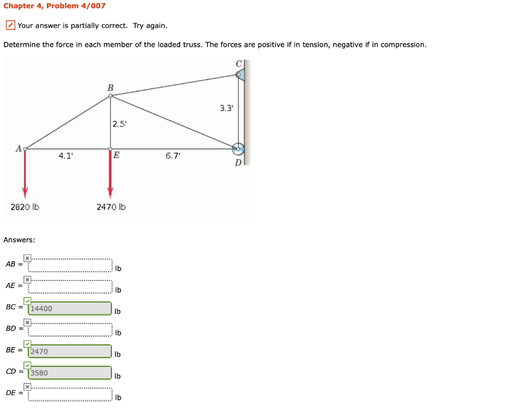Solved Chapter 4, Problem 4/007 Your answer is partially | Chegg.com