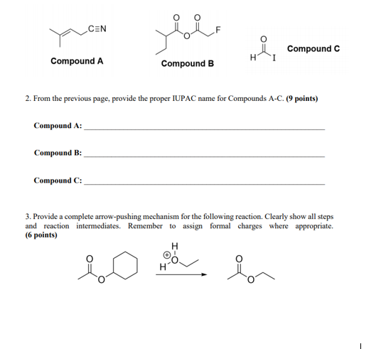 Solved Compound C Compound A Compound B 2. From The Previous | Chegg.com