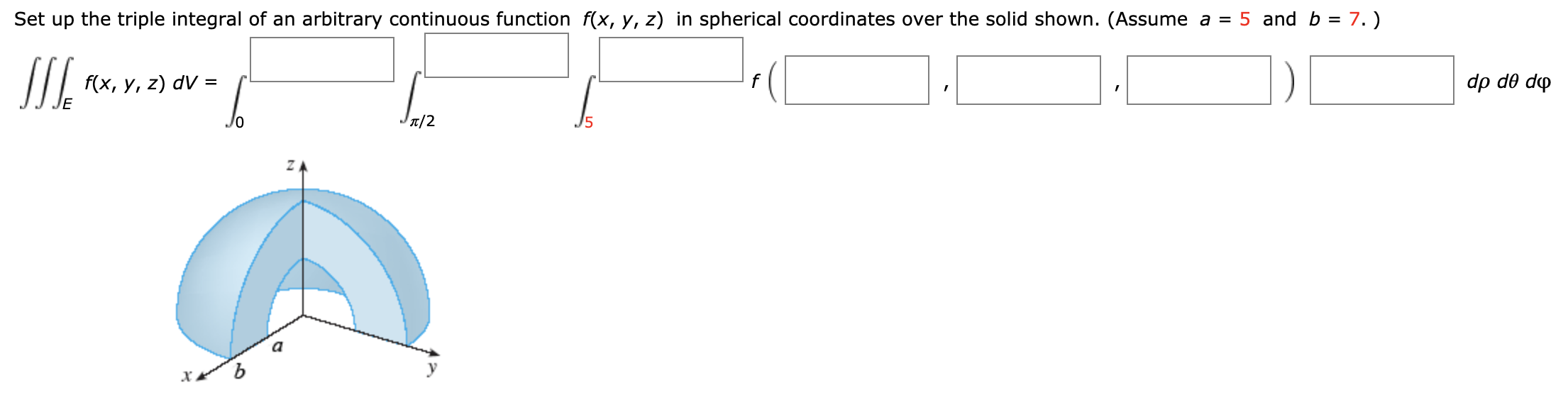 Solved Set up the triple integral of an arbitrary continuous | Chegg.com