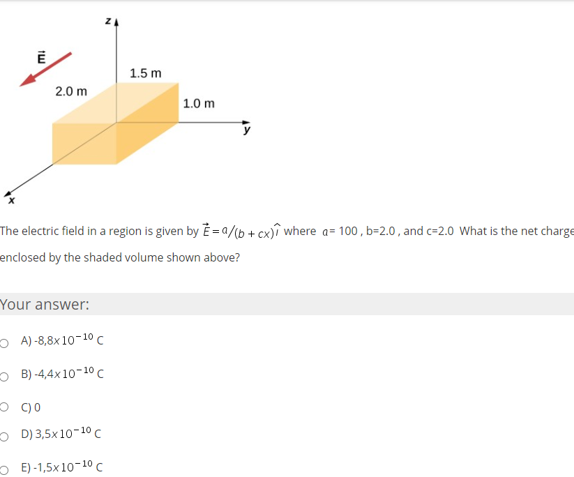 Solved The electric field in a region is given by where | Chegg.com