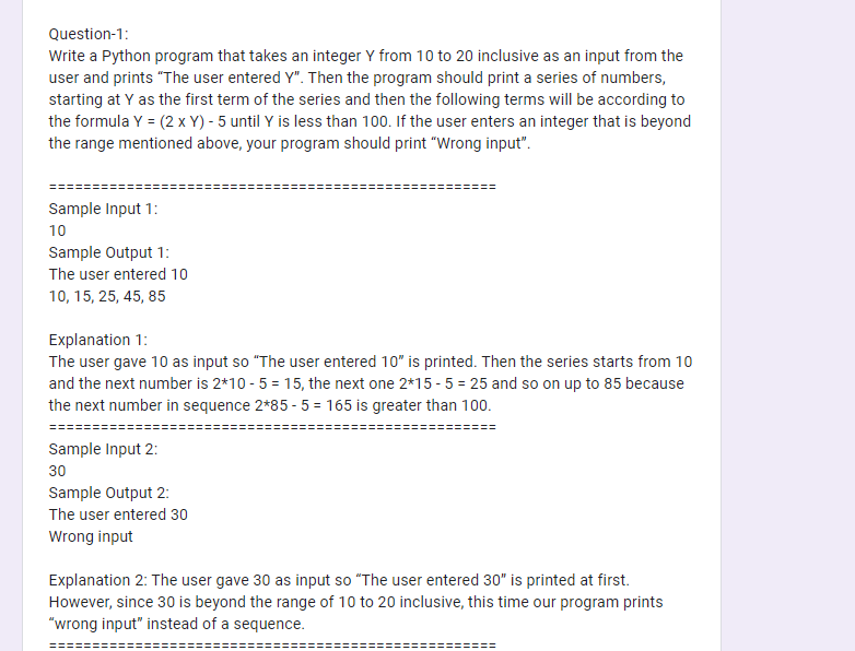 Solved Question-1: Write a Python program that takes an | Chegg.com