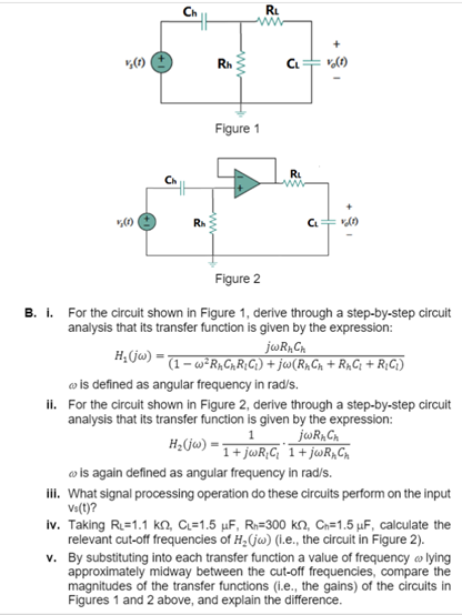 Solved The circuit in (Figure 1) ﻿has the transfer