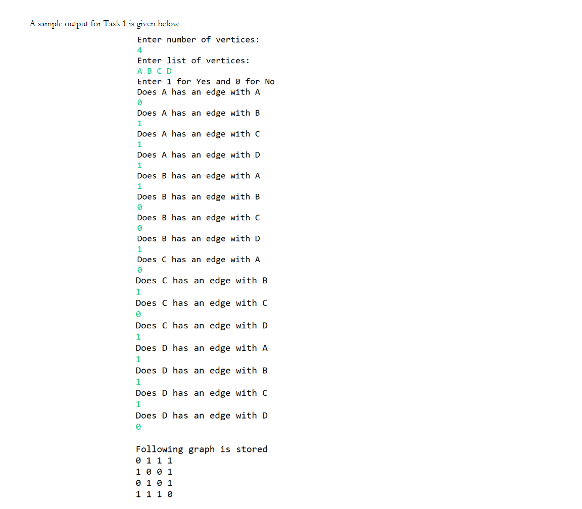 Solved (50 pts) Task 1: Write Java codes to create the graph