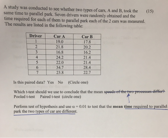 Solved A study was conducted to see whether two types of | Chegg.com