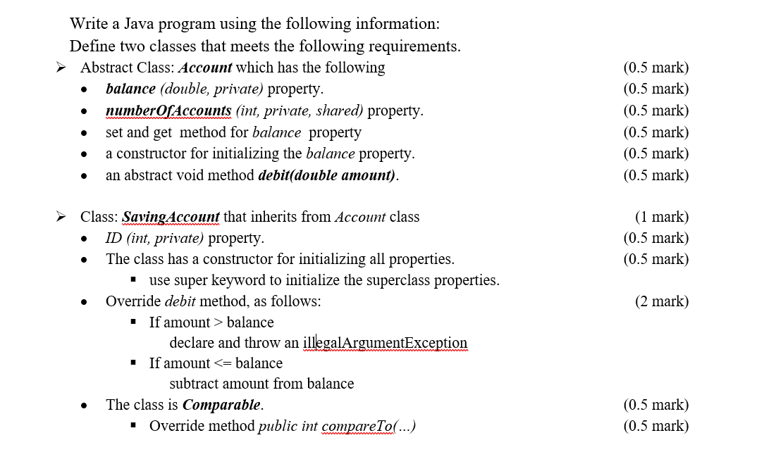 Solved Write a Java program using the following information: | Chegg.com