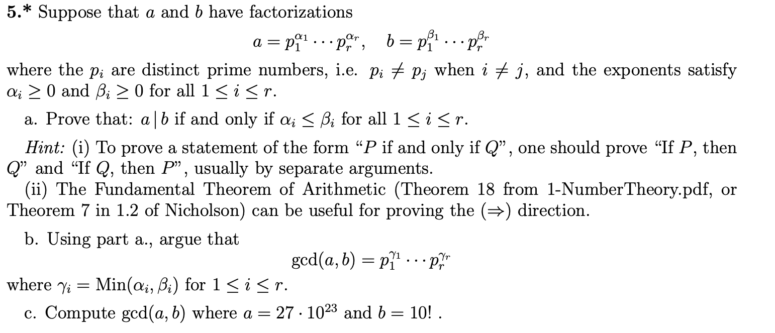 Solved 5.* Suppose That A And B Have Factorizations | Chegg.com