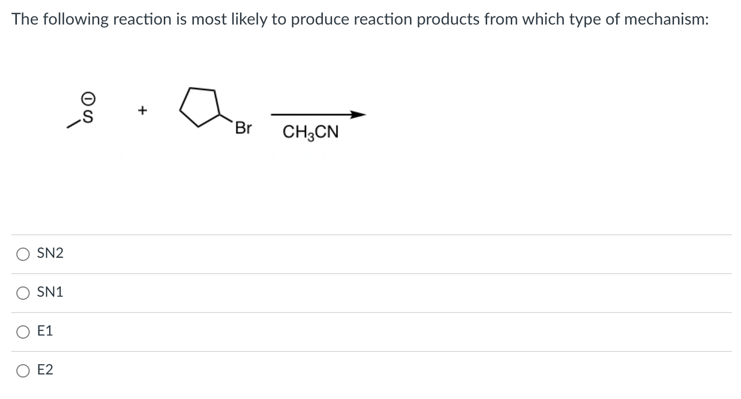 Solved The following reaction is most likely to produce
