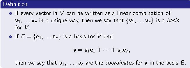 V Sign In Math Solved Definition • If every vector in V can be written as a | Chegg.com