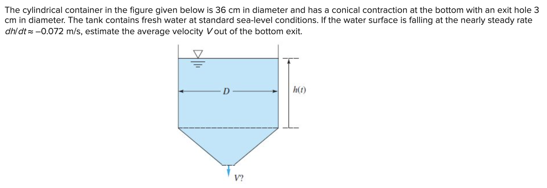 Solved The Cylindrical Container In The Figure Given Below | Chegg.com