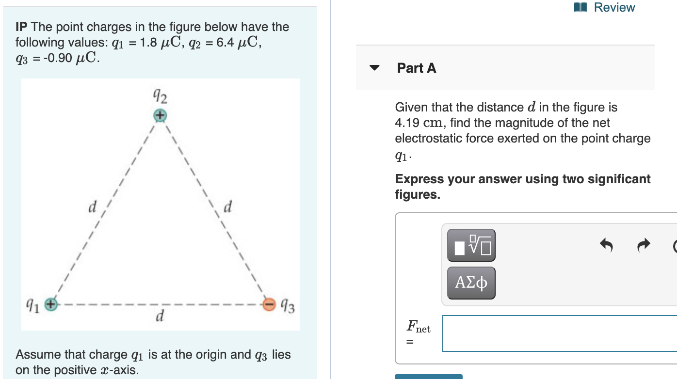Solved | Review IP The point charges in the figure below | Chegg.com