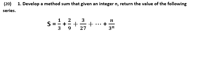 Solved This is a java class. DO NOT USE ANY OTHER METHOD | Chegg.com