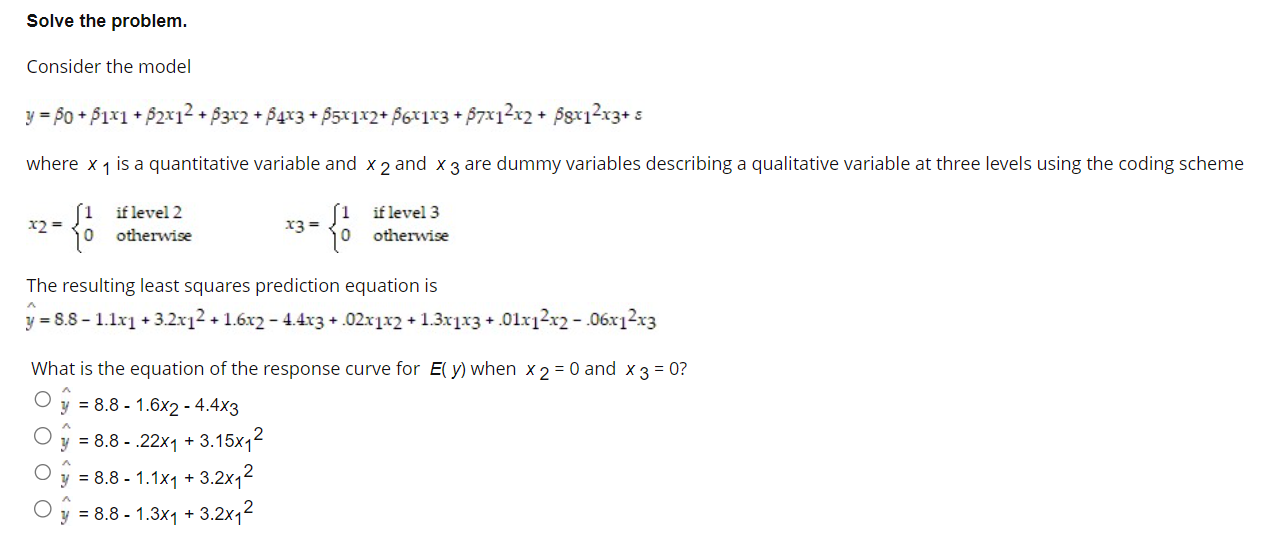 Solved Solve The Problem. Consider The Model | Chegg.com