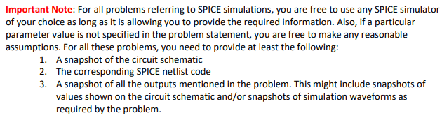 Solved Note That SPICE Circuit Simulations Are Required From | Chegg.com