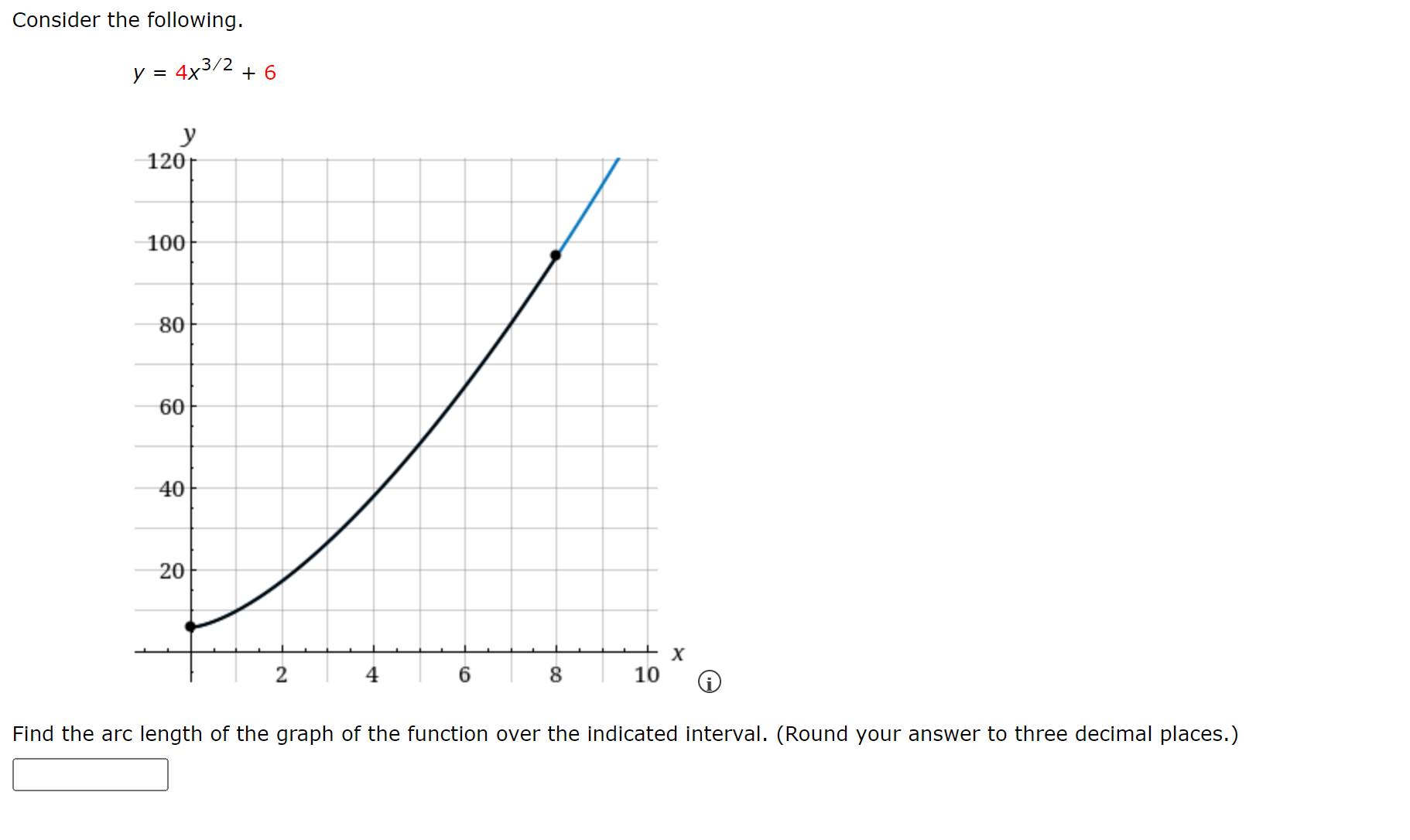 Solved Consider the following.y=4x32+6Find the arc length of | Chegg.com