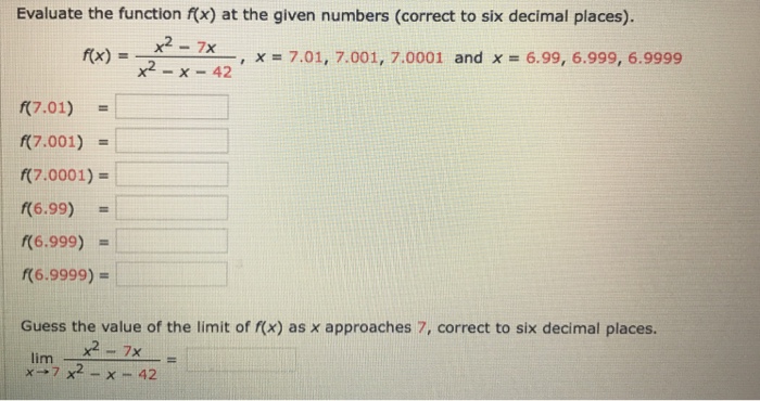 Solved Evaluate the function rx) at the given numbers | Chegg.com