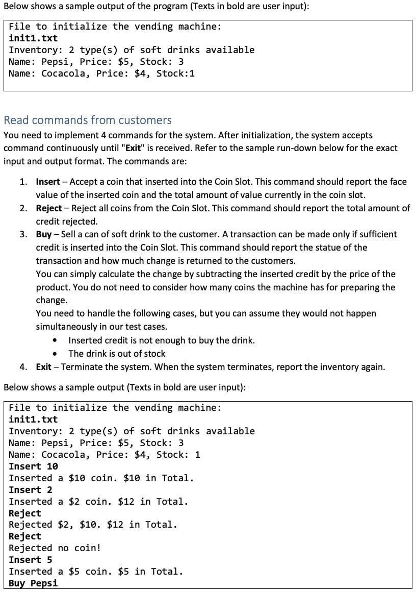 Solved Assignment Specification and Requirement Consider a | Chegg.com