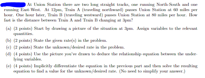 Solved At Union Station there are two long straight tracks, | Chegg.com