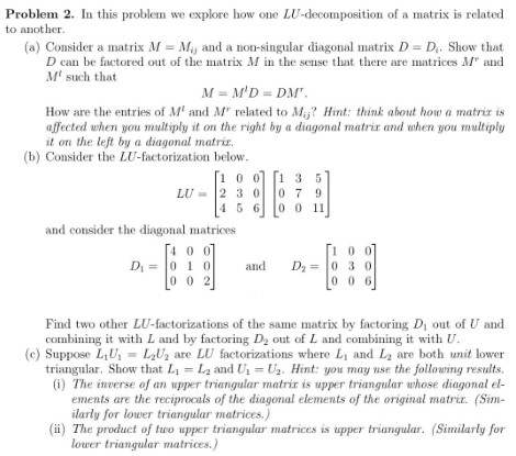 Solved Problem 2. In this problem we explore how one | Chegg.com