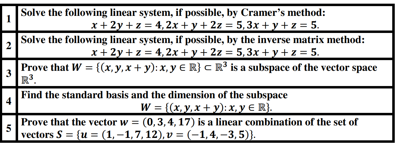 Linear Algebra Homework Can Anyone Please Solve Th ...