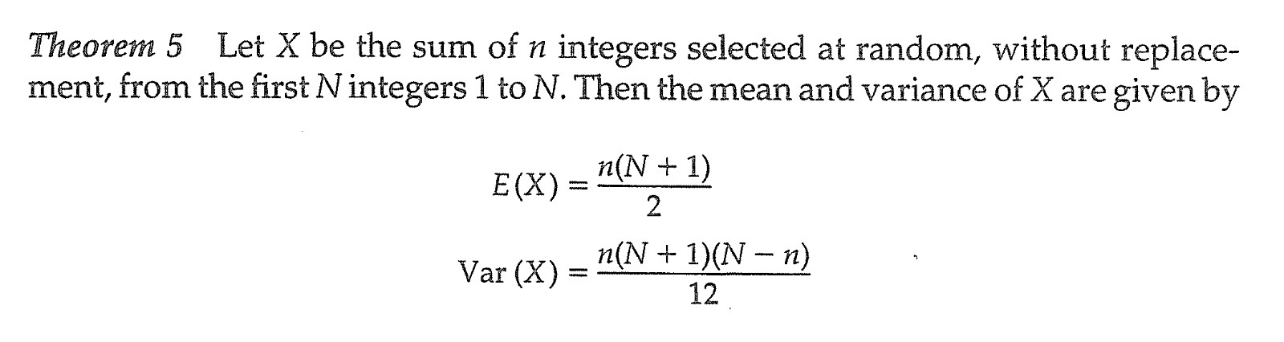 Solved Theorem 5 ﻿Let x be ﻿the sum of n ﻿integers selected | Chegg.com