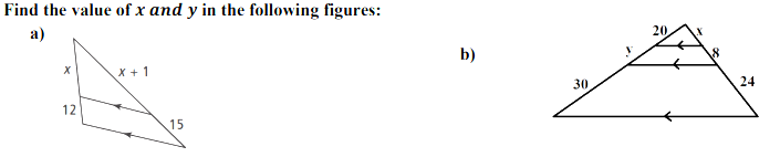 Solved Find the value of x and y in the following figures: | Chegg.com
