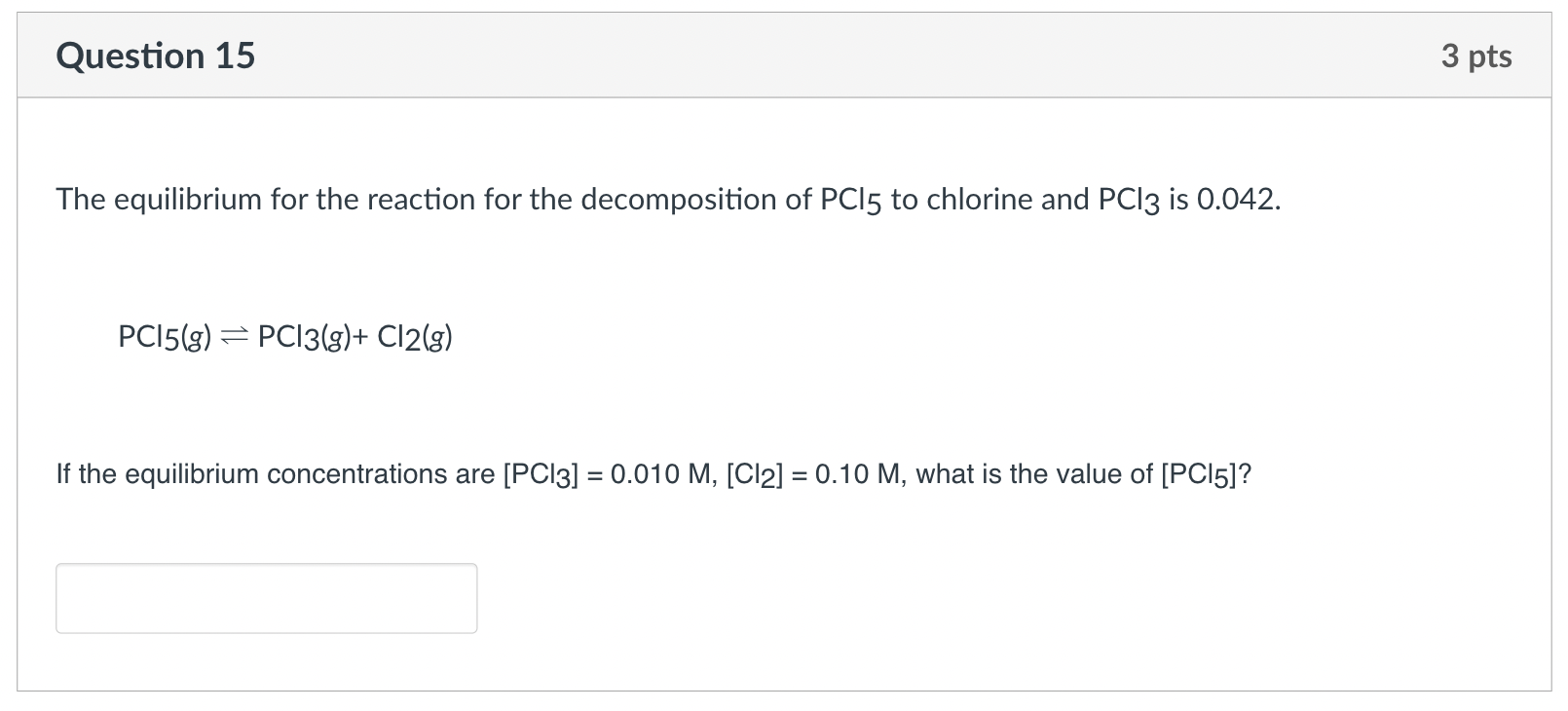 Solved The equilibrium for the reaction for the