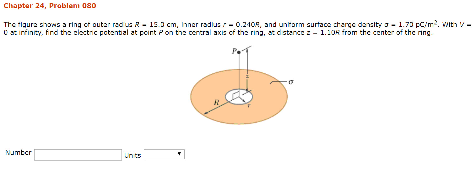 Solved Chapter 24, Problem 080 The figure shows a ring of | Chegg.com
