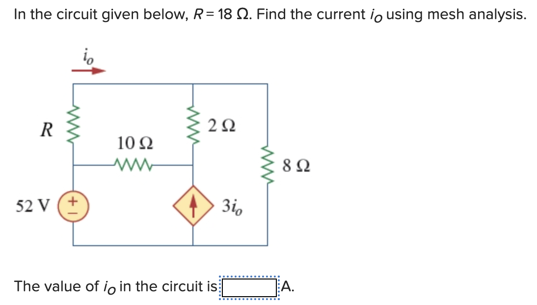 Solved In the circuit given below, R=18Ω. Find the current | Chegg.com
