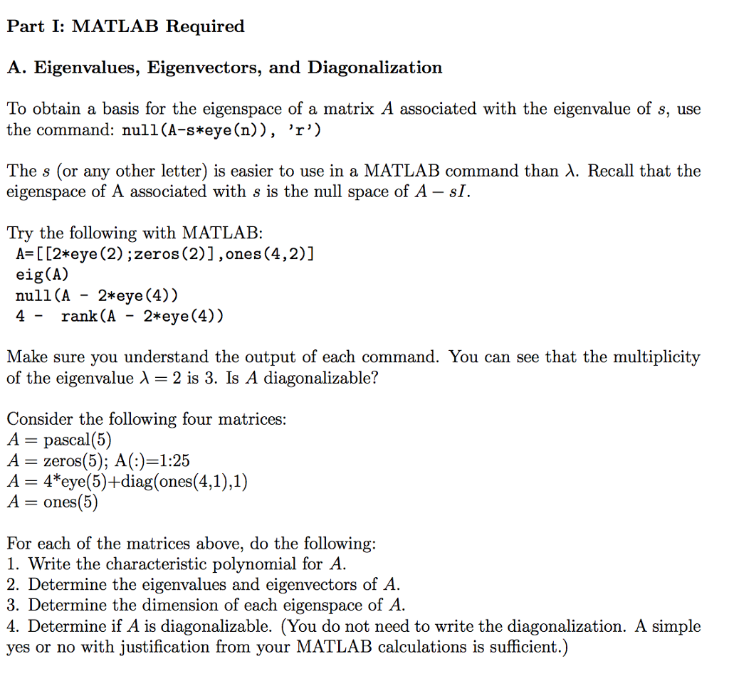 eigenvalues matlab code