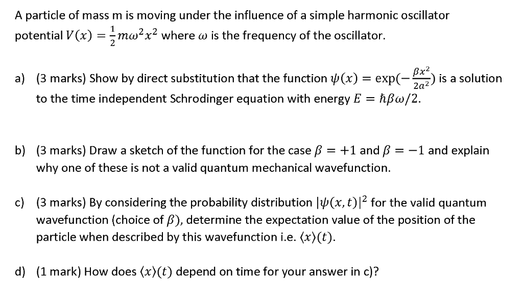 Solved A Particle Of Mass M Is Moving Under The Influence Chegg Com