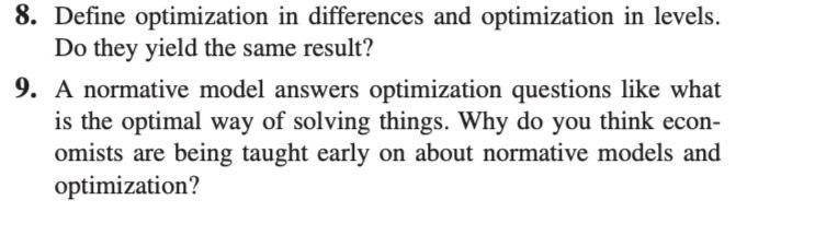 Solved 8. Define optimization in differences and | Chegg.com