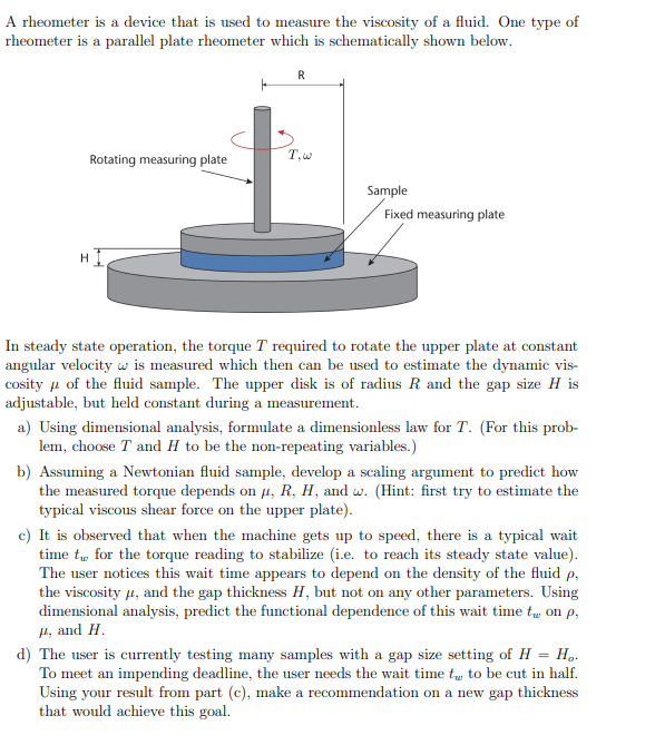 Solved A rheometer is a device that is used to measure the