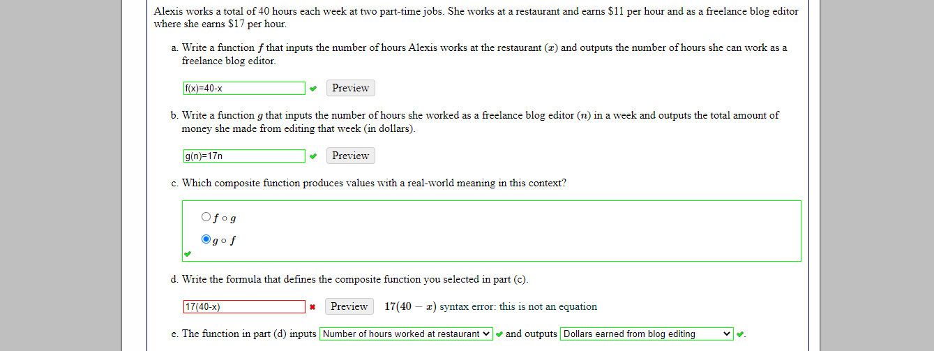 Solved alexis works a total of 40 hours each week at two chegg